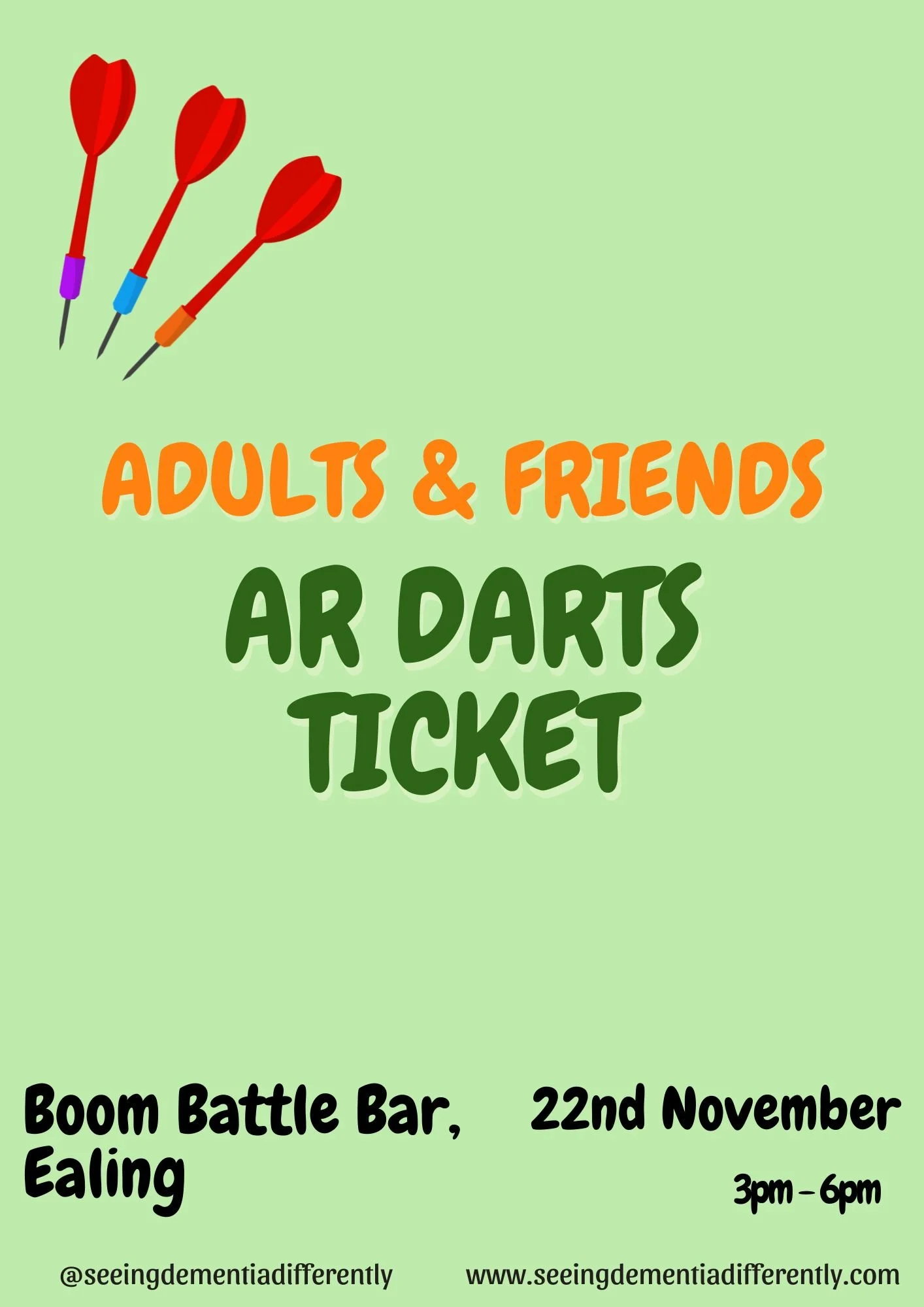 Adults & Friends AR Darts Ticket - Winter Social