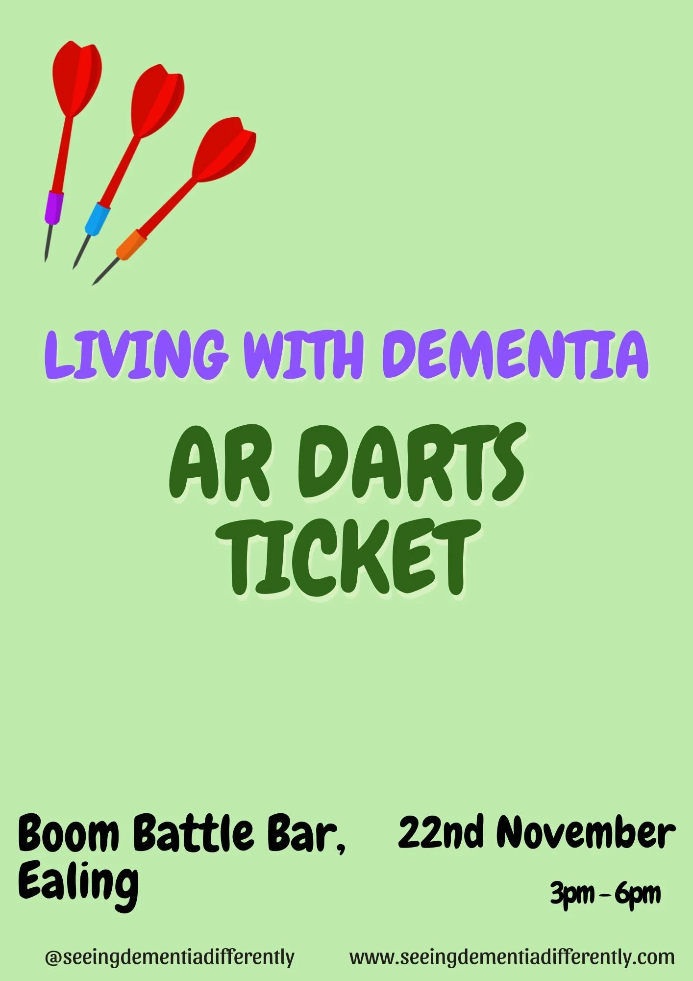 Living with Dementia AR Darts Ticket - Winter Social