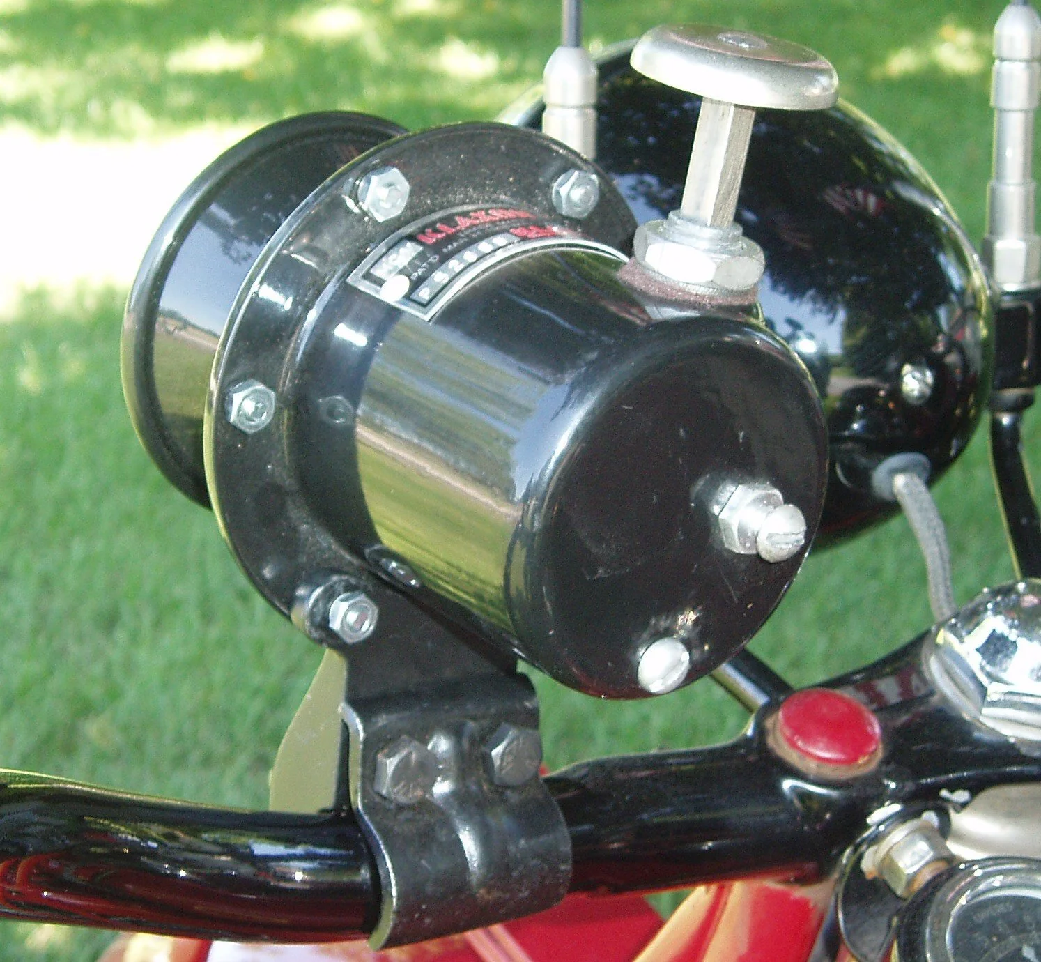 Close-up of the rear of a Klaxon-3 horn