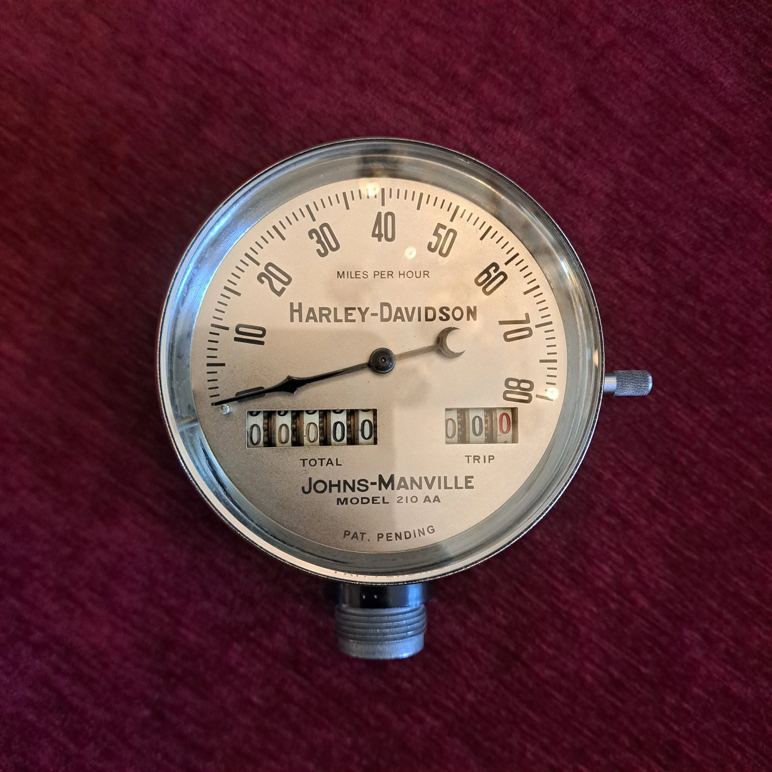 80 MPH Johns Manville Speedometer for Harley Davidson