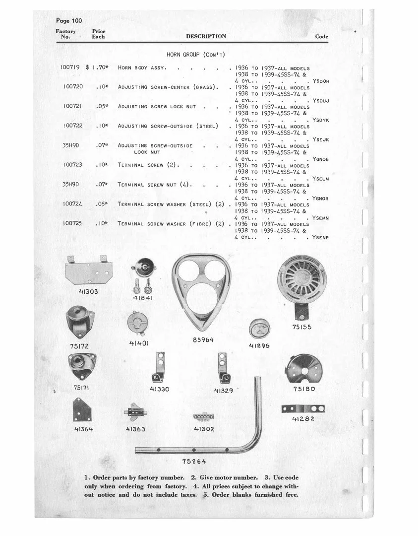 Indian parts manual for J.R. Scout horn