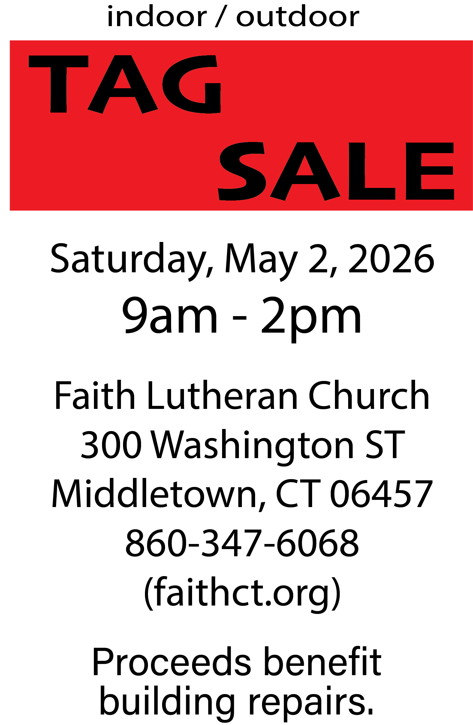 Indoor/Outdoor Tag Sale