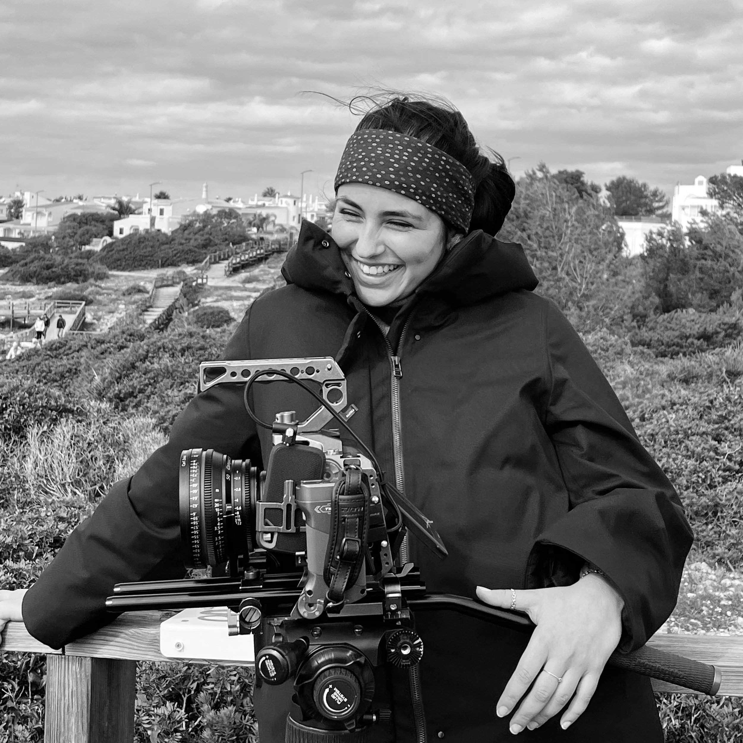 Camila Prisco Paraiso shooting a movie with Black Magic camera