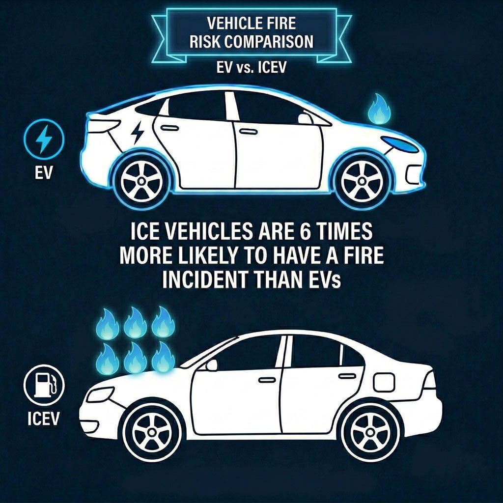 WHITE PAPER: ICE Vehicles Show 6 Times Higher Fire Incidence&nbsp;Than EVs in Propulsion-Separated Data