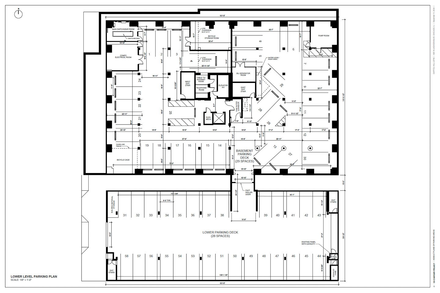 As-built architectural floor plan of garage.