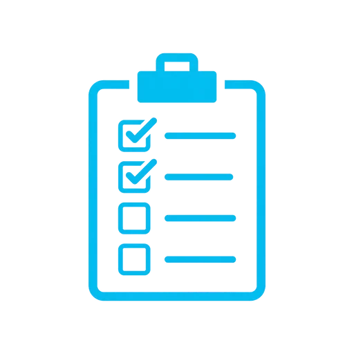 Assessment icon — clipboard with completed checklist