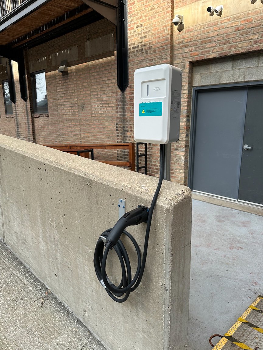 Exterior mounted EV charger
