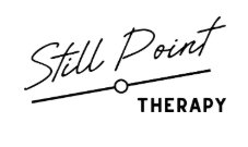 Logo for Still Point Therapy with handwritten-style text and a line with a circle in the middle.