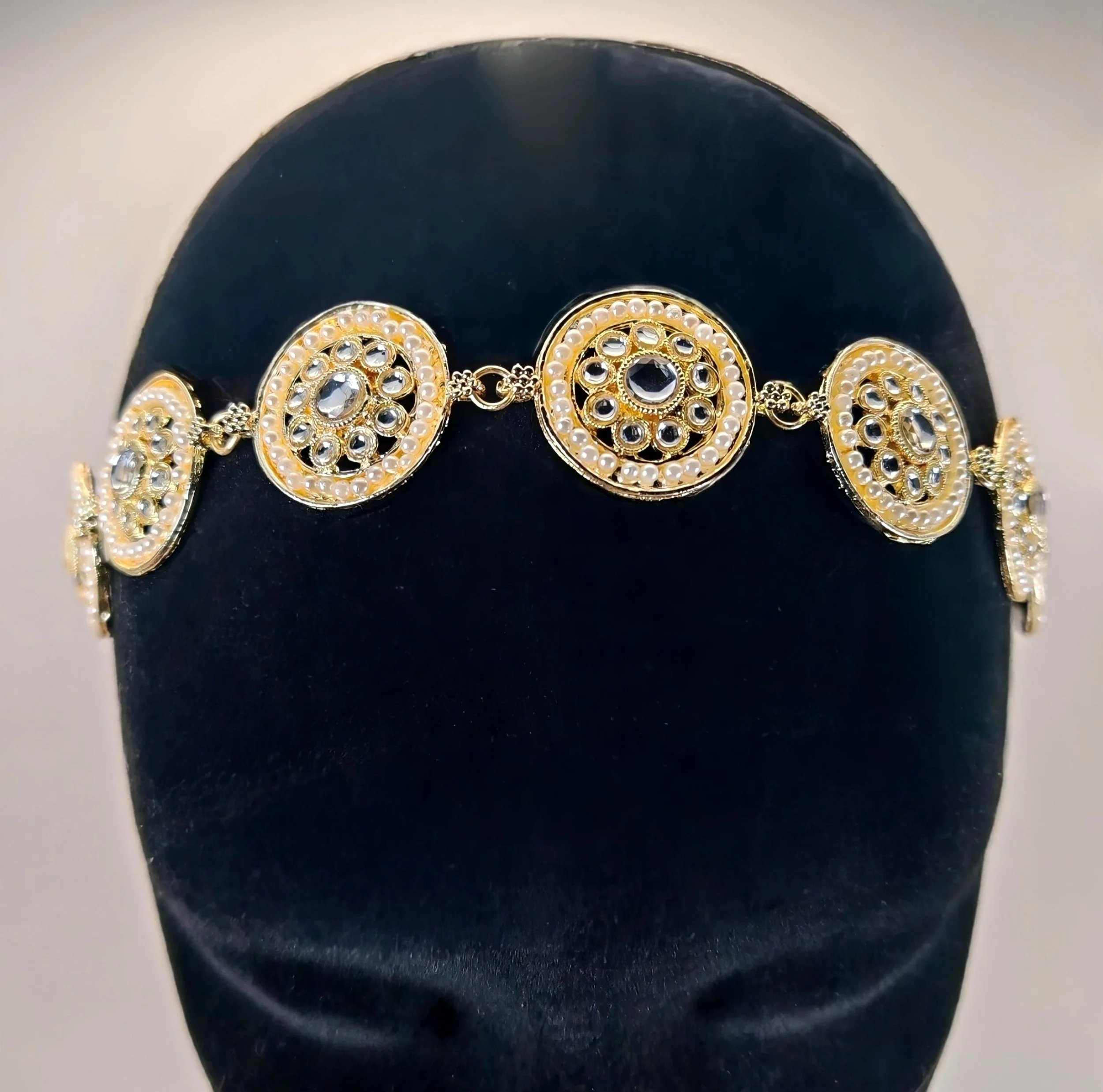 Gold plated Kundan Sheeshpool/Headband