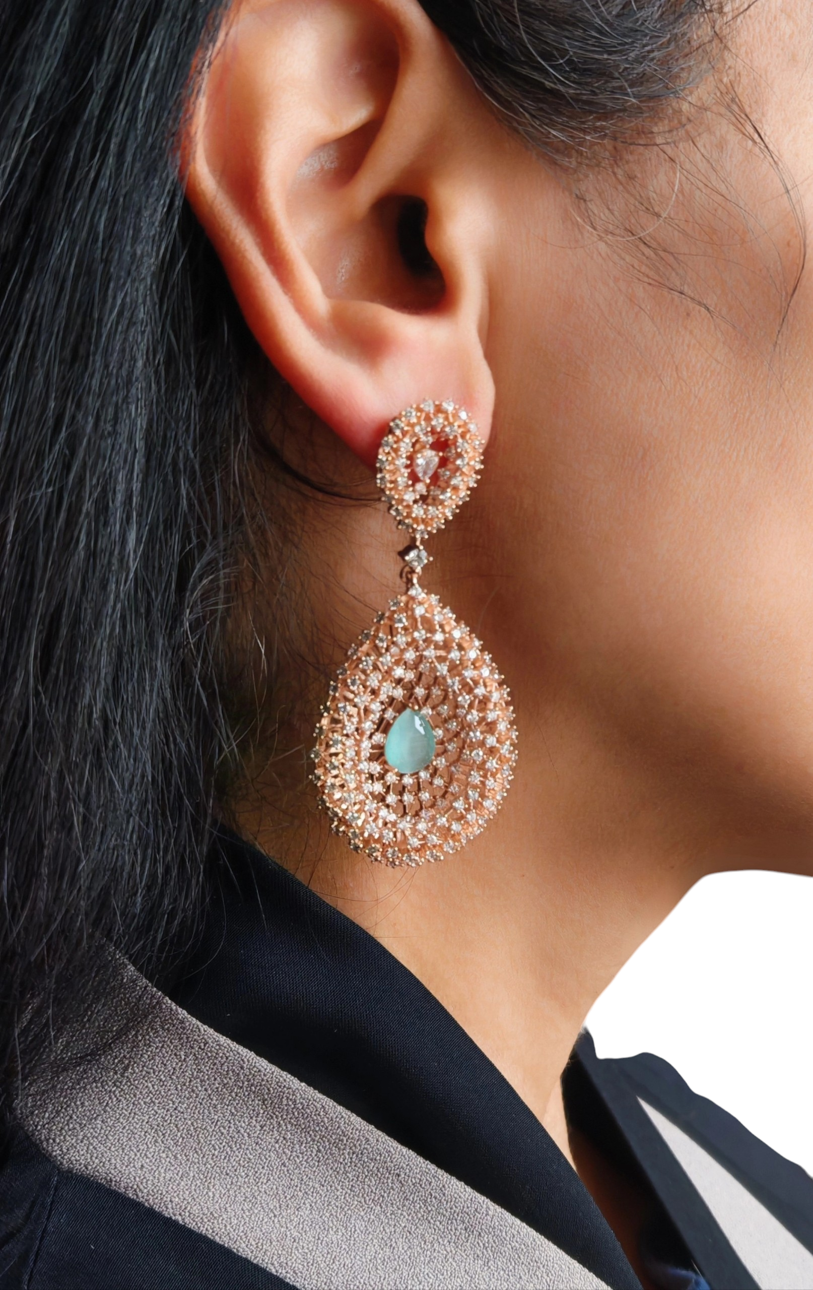 Mint Elegance Gold-Plated Earrings