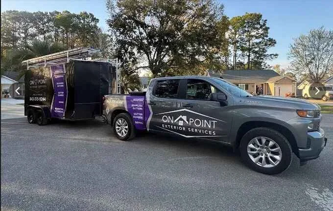 On Point Exterior Services in Myrtle Beach, SC Company Truck for Roofing Services, Gutter Services and Siding Services