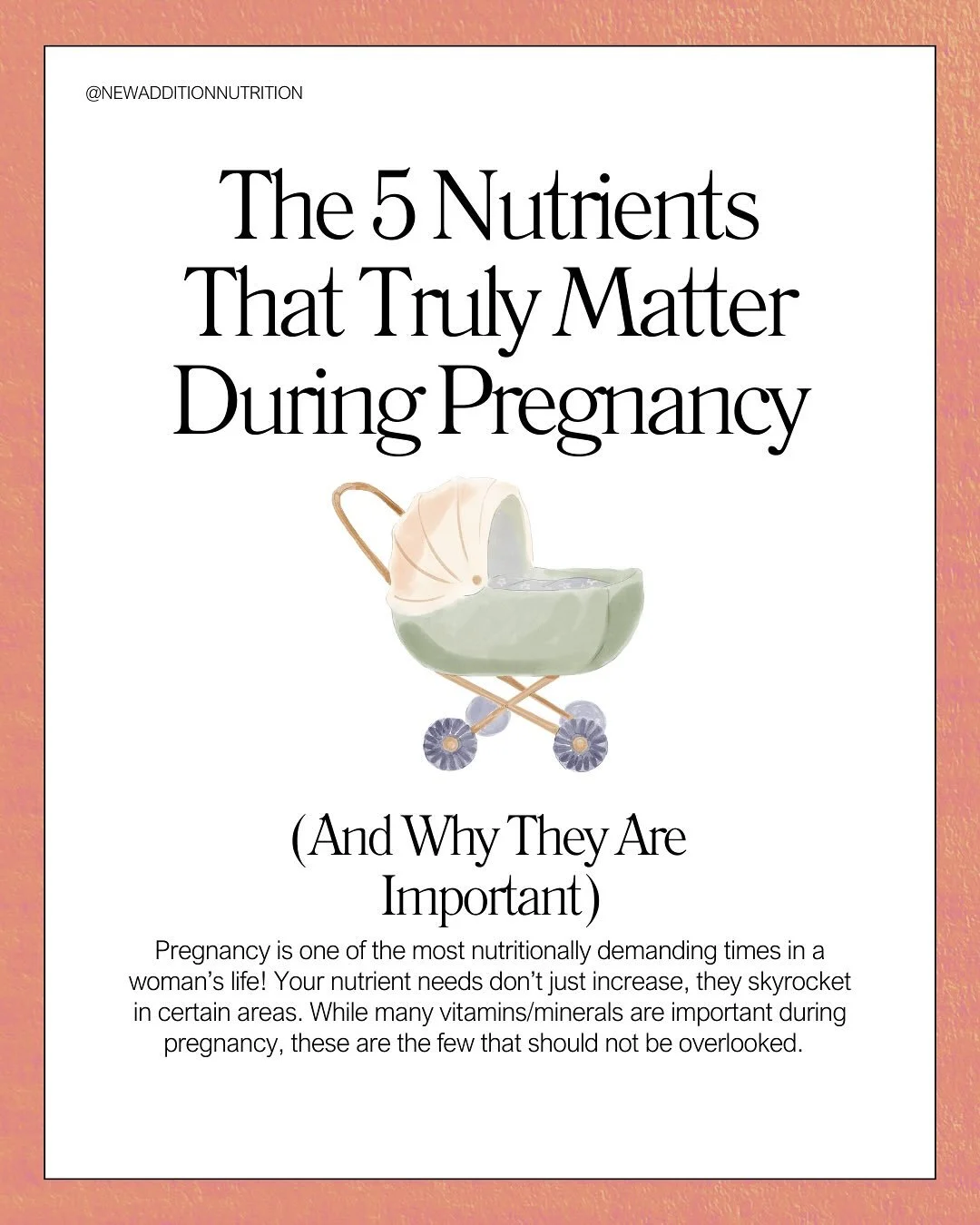 Growing a baby is basically an Olympic sport, and every athlete needs the right fuel! These 5 nutrients do some heavy lifting for you and your baby. You&rsquo;re not just eating for two, you&rsquo;re building for two 🏋🏽&zwj;♀️🍴#newadditionnutritio