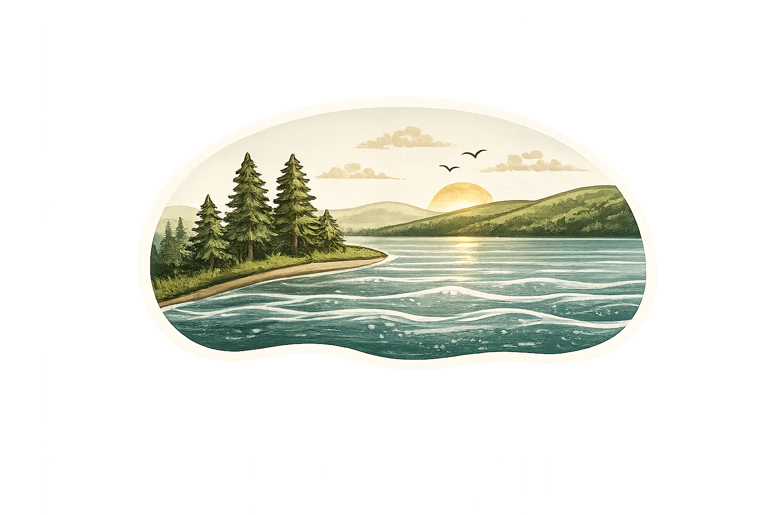 Michigan lake and freshwater fishing illustration