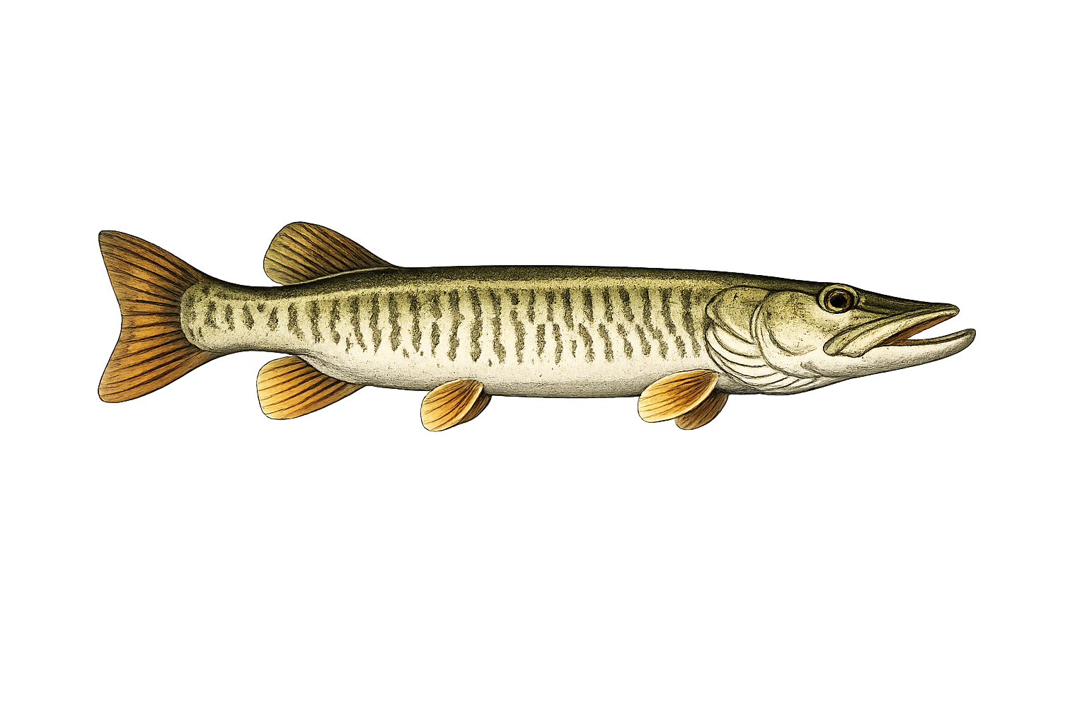 Muskie fishing species illustration