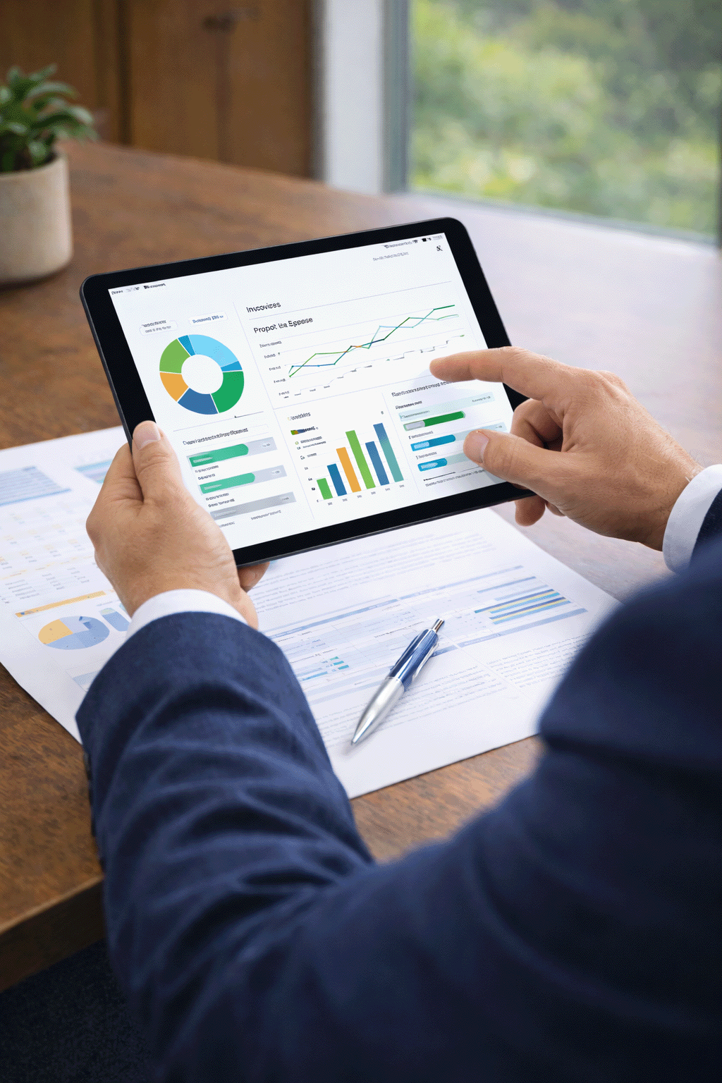 Owner analyzing a clients financials