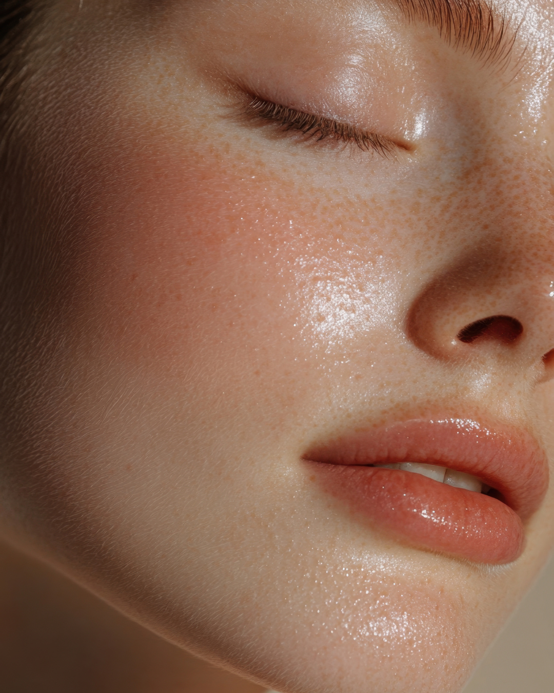 a photo of a model with smooth skin