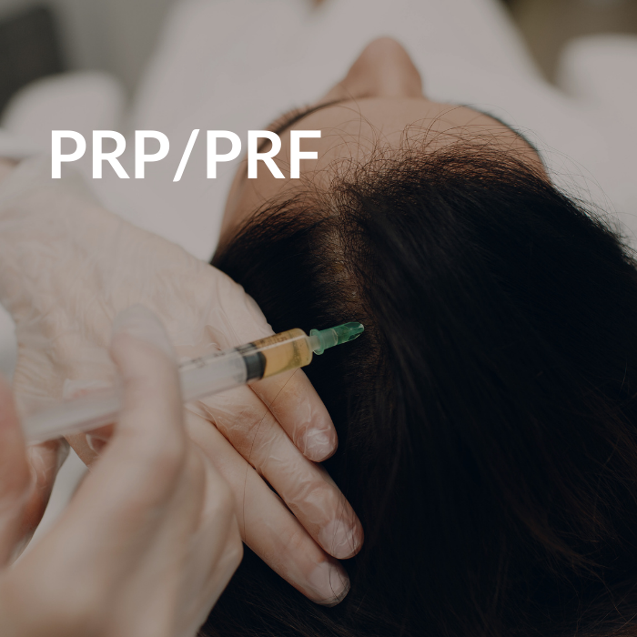 a photo depicting someone receiving an injection in their scalp