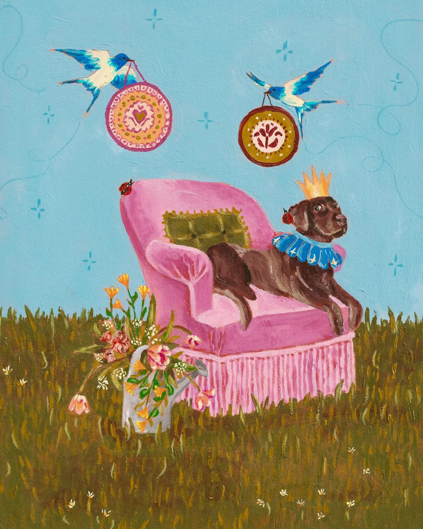 There's no way I wasn't joining this DTIYS, the prompt was just too cute to ignore!

I chose to paint a Labrador because they have such a special place in my heart, every dog I've ever had has been one. I had so much fun painting this little guy, he 