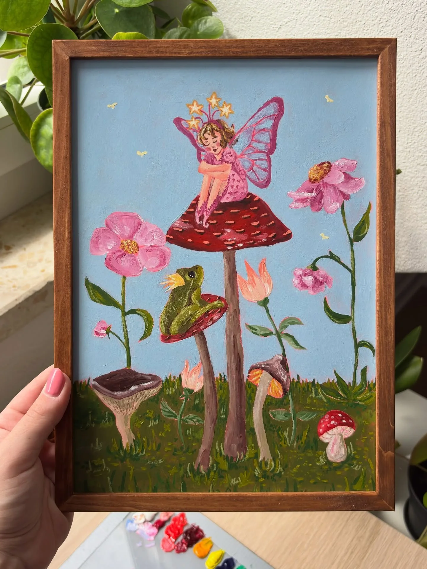 A precious moment in the fields ✨🌸
Acrylic on A4 paper 
#whimsicalartwork #acrylicpainting #fairycoreaesthetic #paintingprocess