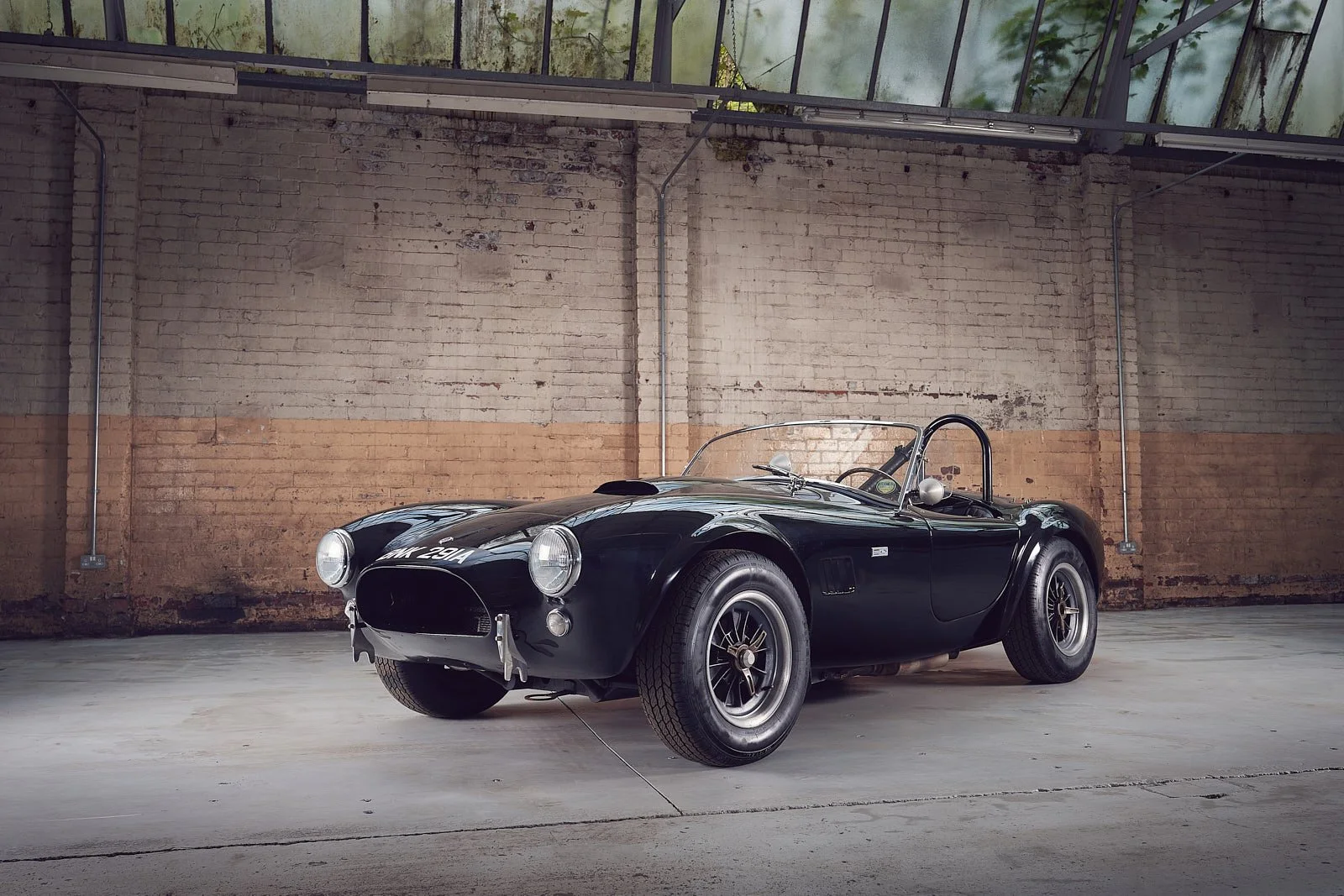 Classic car photographed in front three-quarter angle AC Cobra Holmfirth