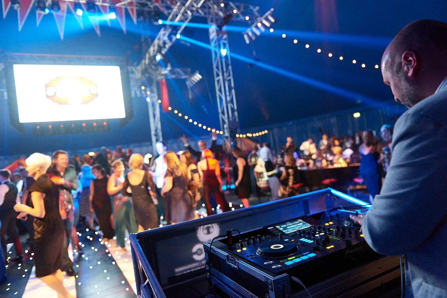 Corporate Christmas party with live entertainment and guests