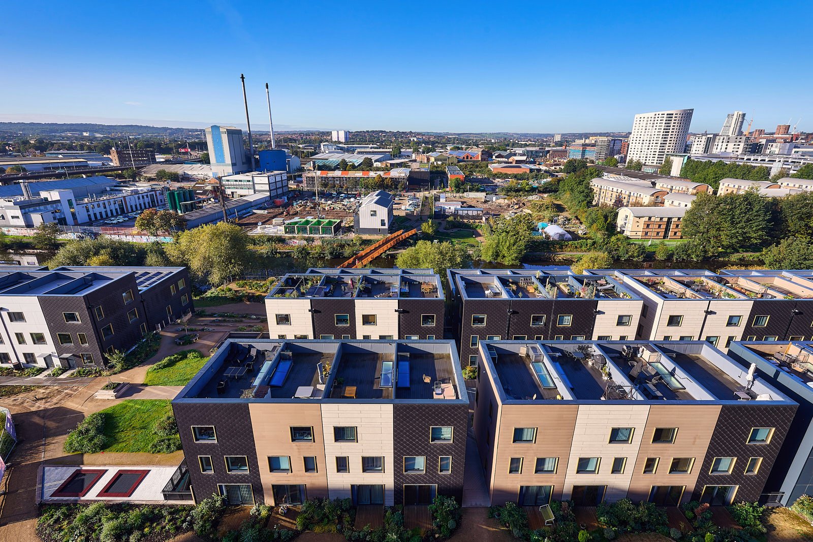 Drone photography of commercial property exterior