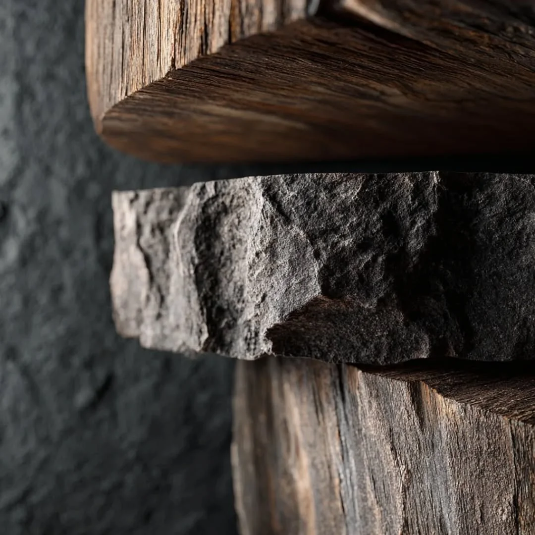 Piedra y madera.
Materiales que no buscan llamar la atenci&oacute;n, pero lo sostienen todo.
Aumentab la percepci&oacute;n de calidad, resisten el paso del tiempo y posicionan el espacio en un segmento superior.
En LaFor&ecirc;t, cada material trabaj