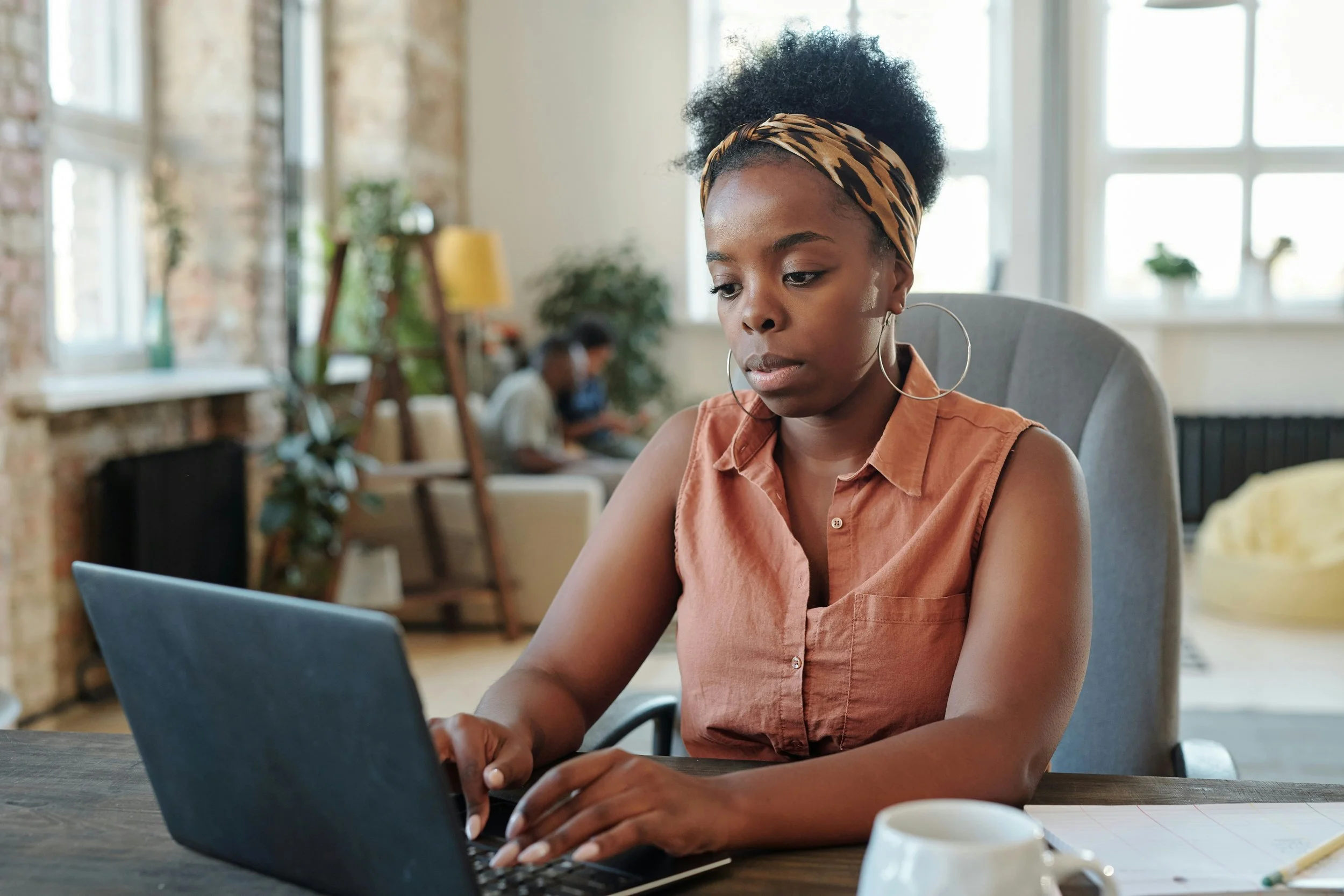 woman working on a laptop