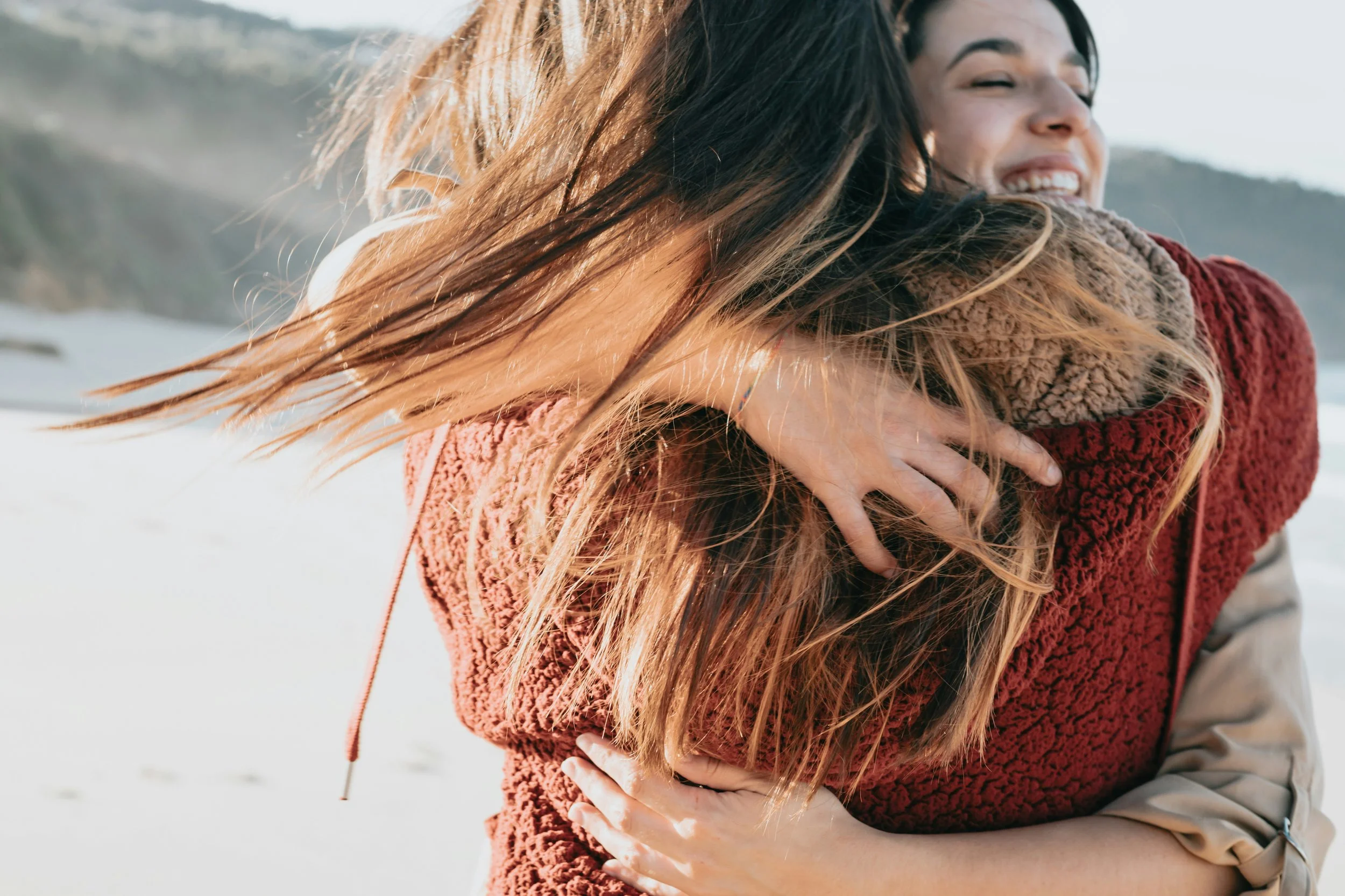 two women hugging