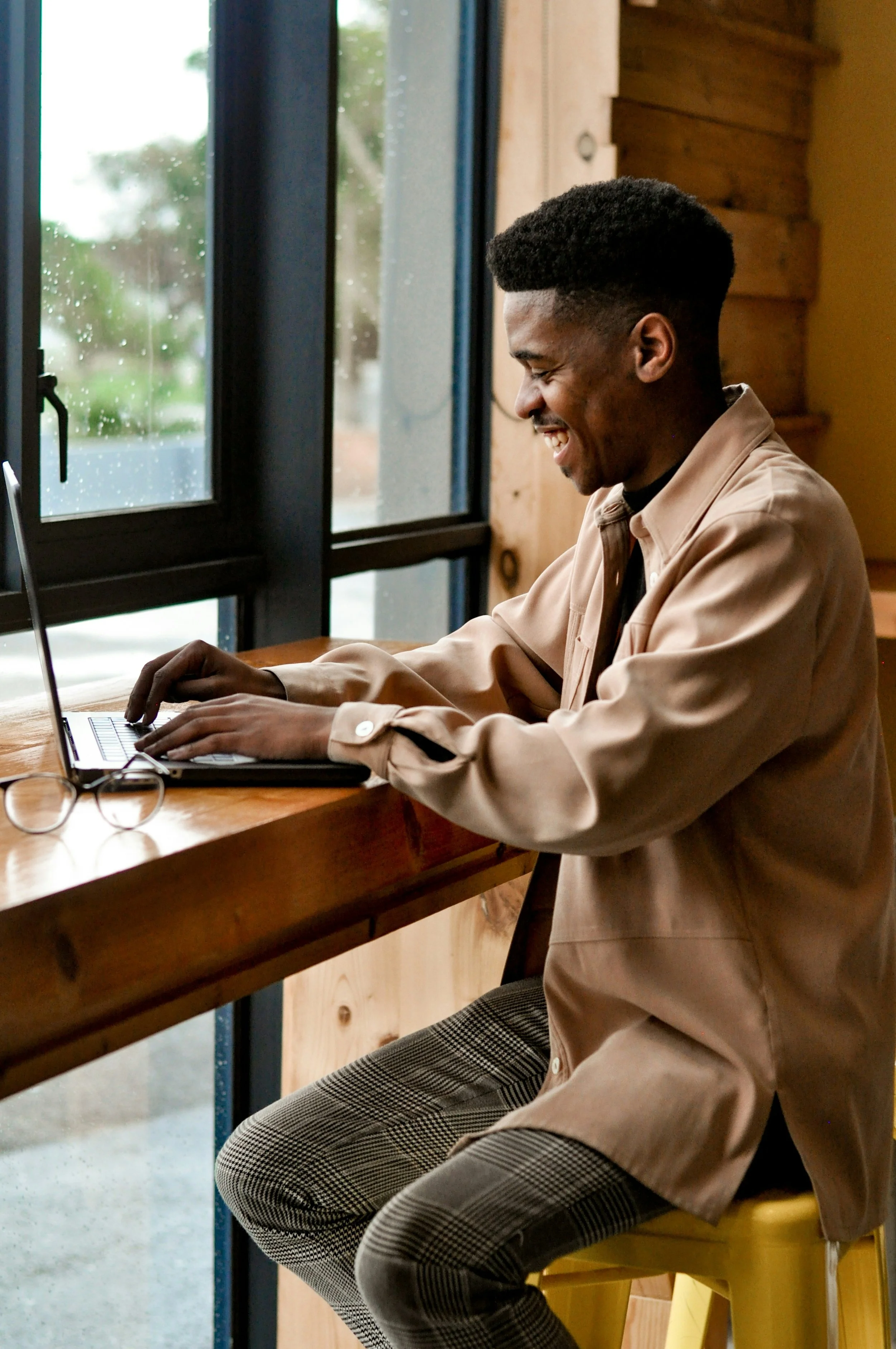 man working on a laptop