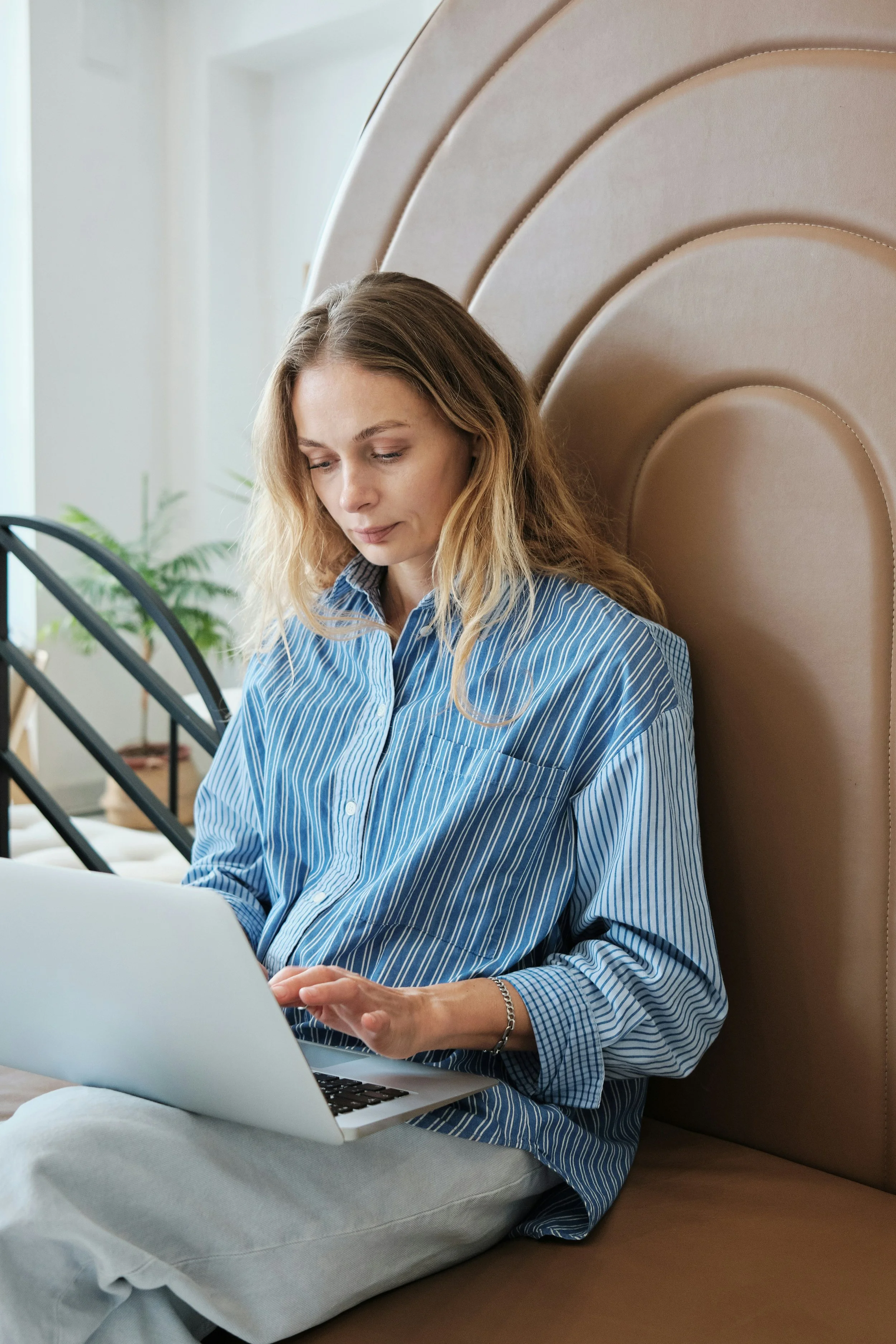 woman working on a laptop
