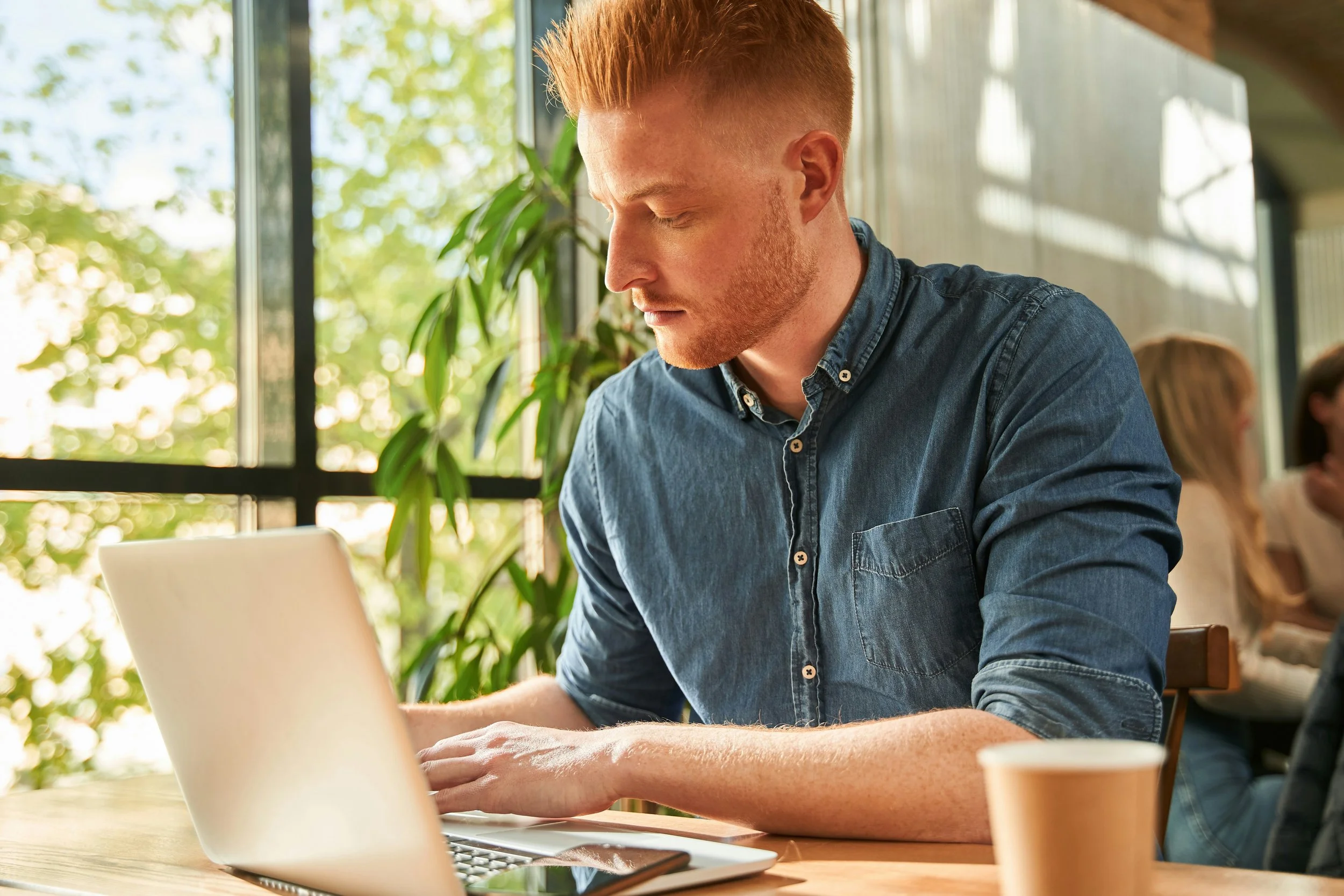 man working on a laptop