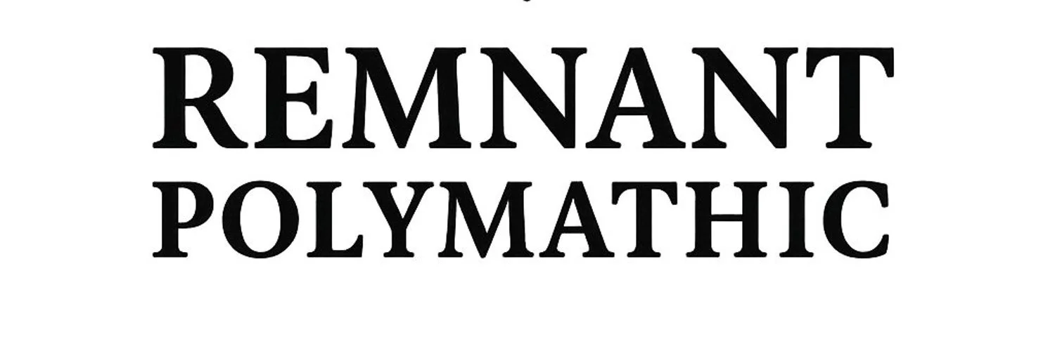 The words REMANT POLYMATHC in large black lettering on a white background.