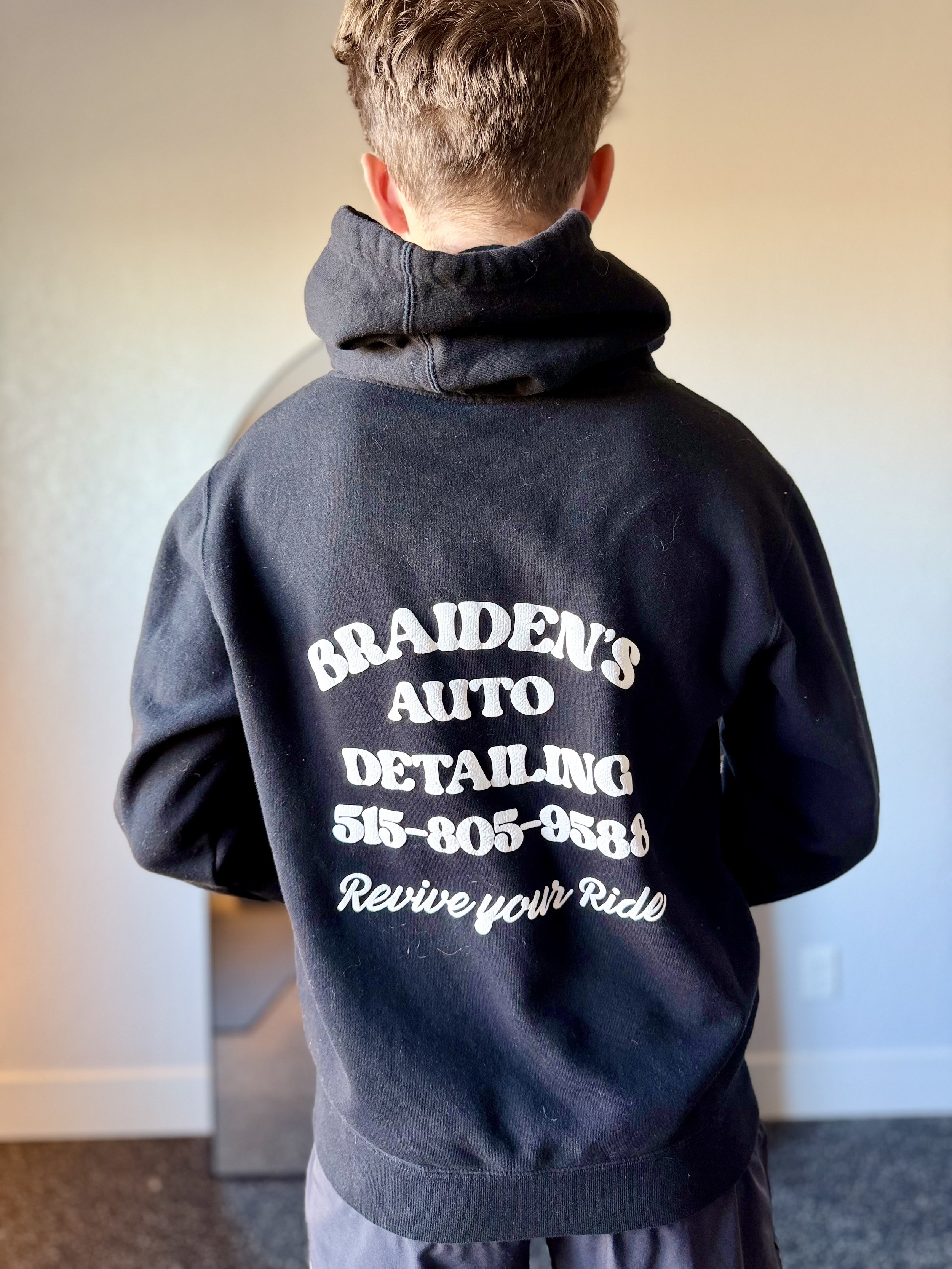 Braiden’s Auto Detailing Puff Print Hoodie