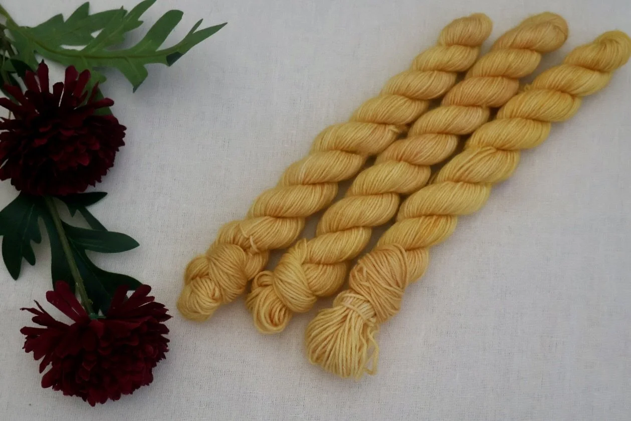 Vibrant hand‑dyed mini skeins inspired by Scottish landscapes and coastal colour. Ideal for fades, accents, and creative colourwork projects.