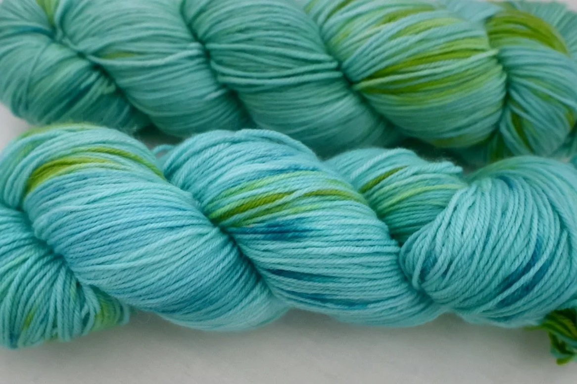 Mara Croft is a small‑batch hand‑dyed colourway inspired by sea‑kelp forests and shifting coastal blues. Soft merino/nylon blend ideal for lightweight projects.