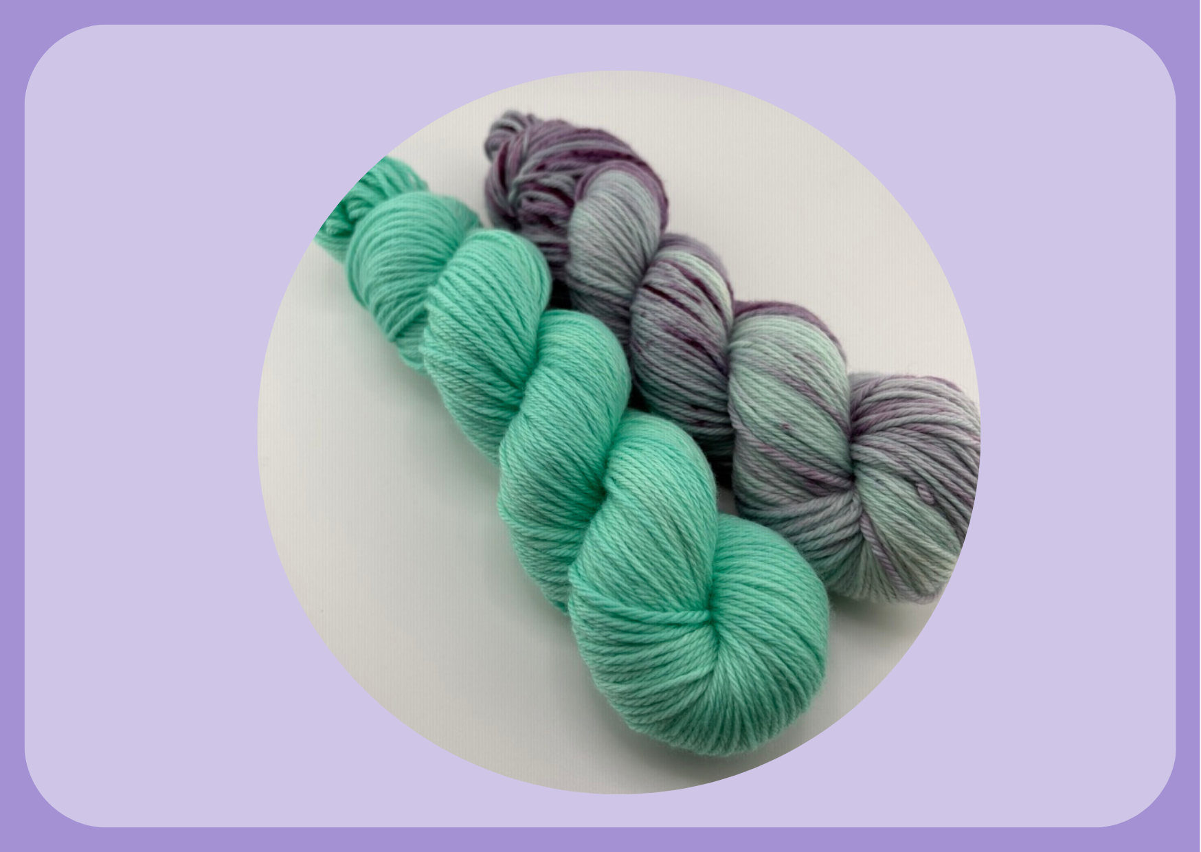 Trailblazer colourway – teal and berry tones on 100% merino DK yarn