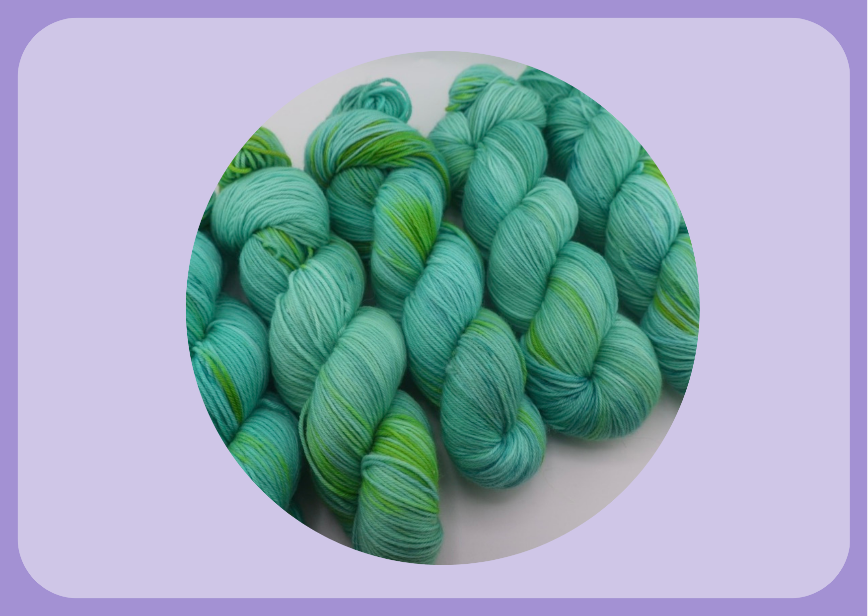 Mara Croft colourway – teal and charcoal tones on 75/25 merino nylon yarn