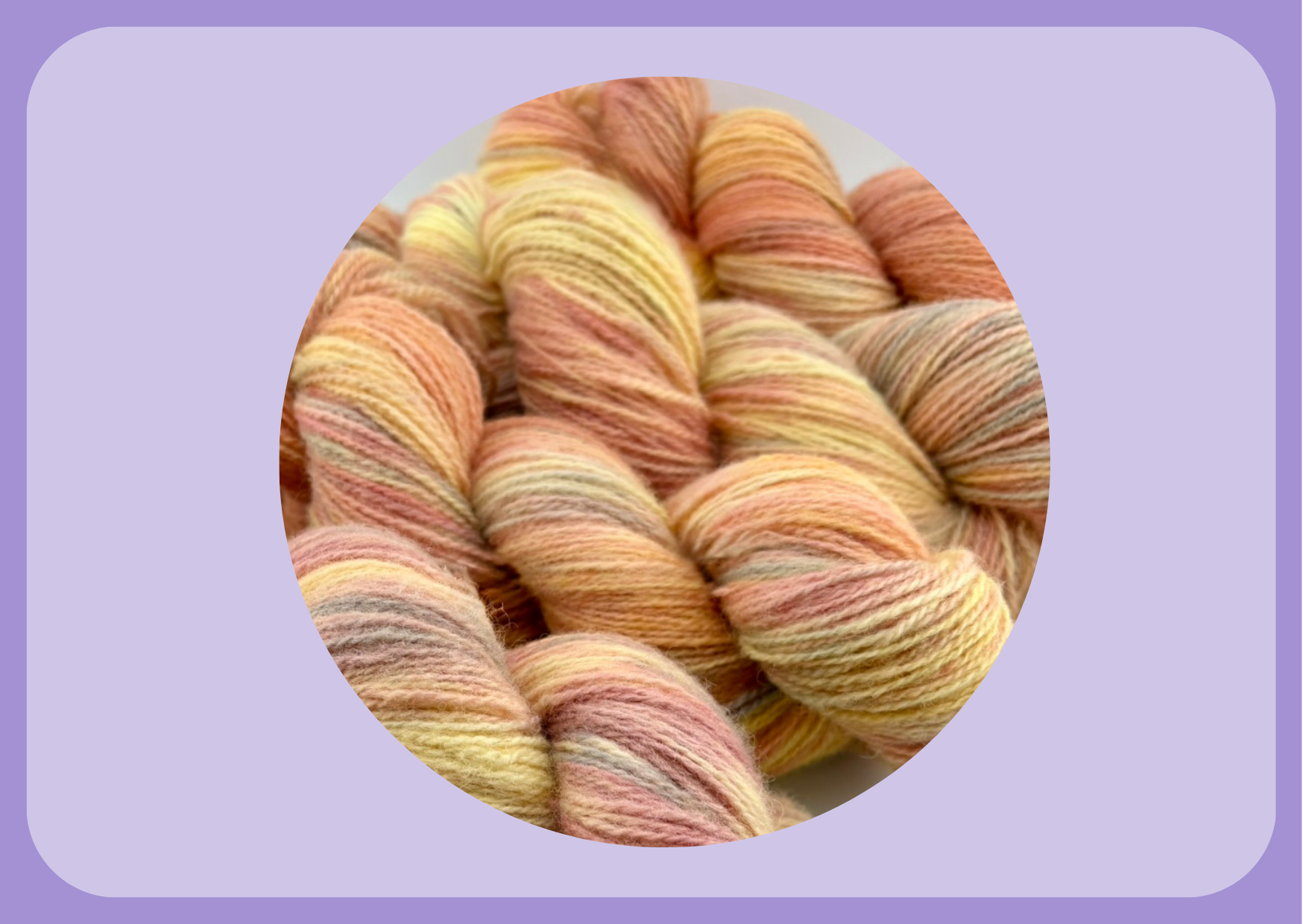 Lerwick Sunset colourway – warm sunset tones on 100% Shetland wool yarn