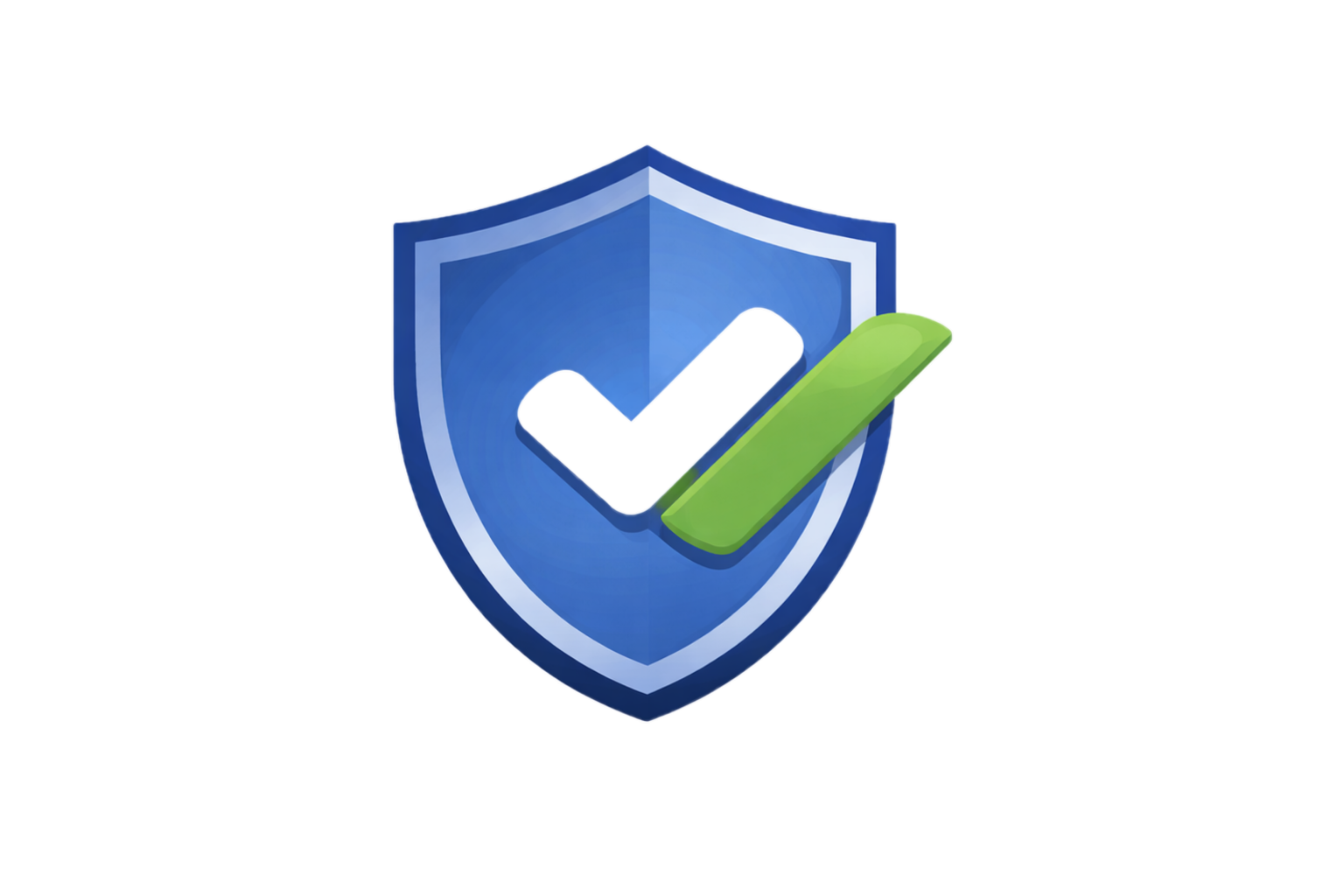 A shield with a check mark inside, symbolizing security or protection.