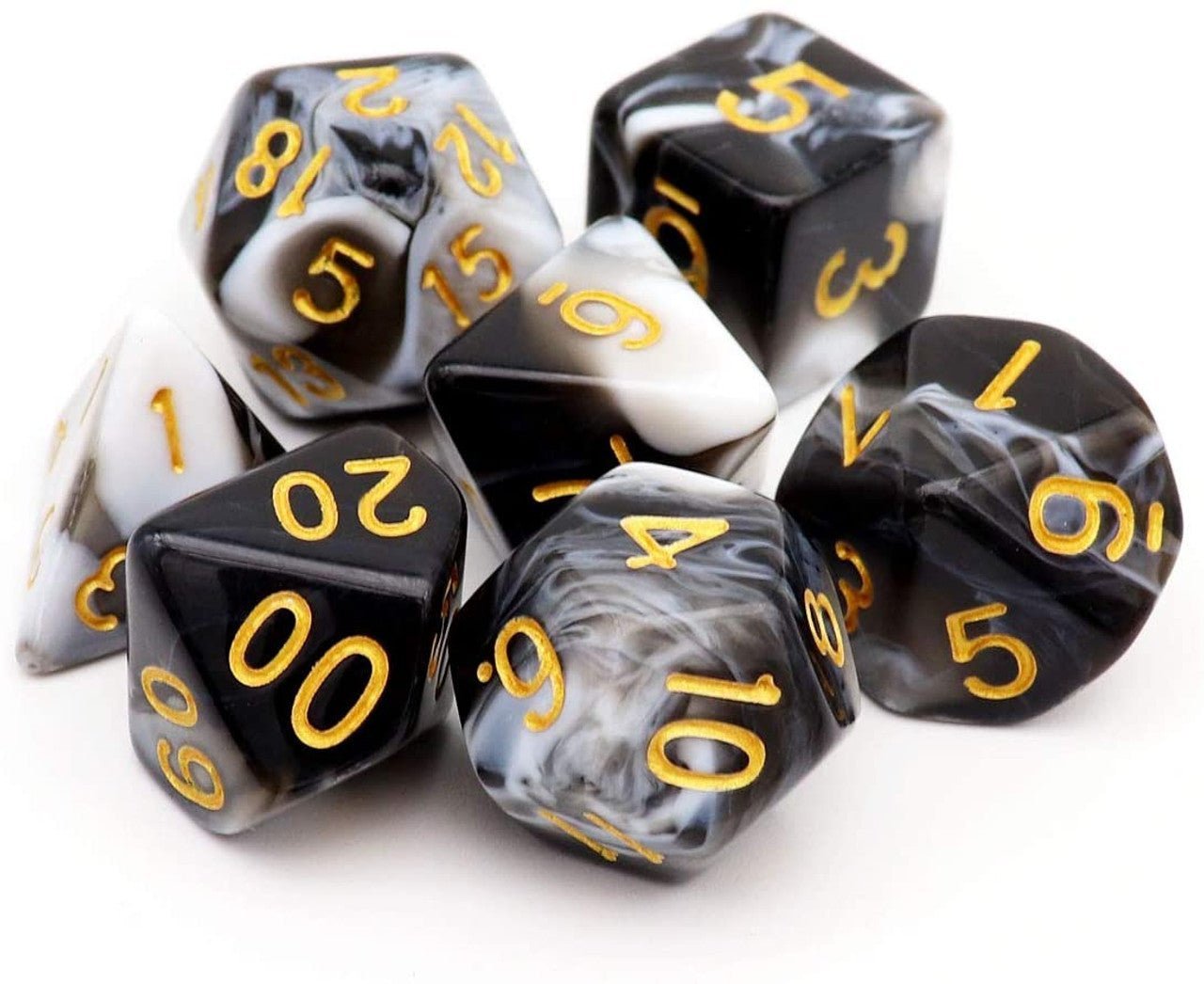 Gemini Dice Set, Black White
