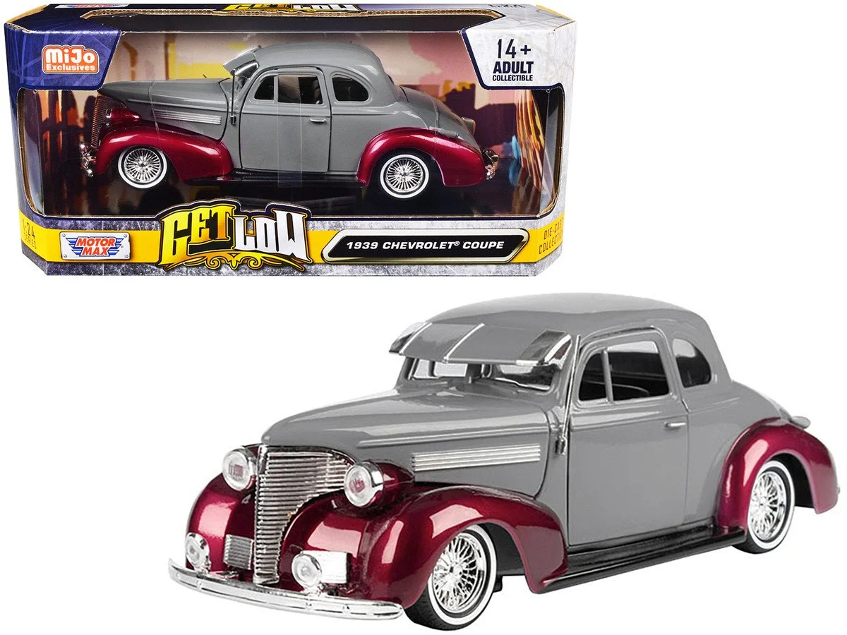 1939 Chevrolet Coupe Lowrider Gray and Red Metallic 