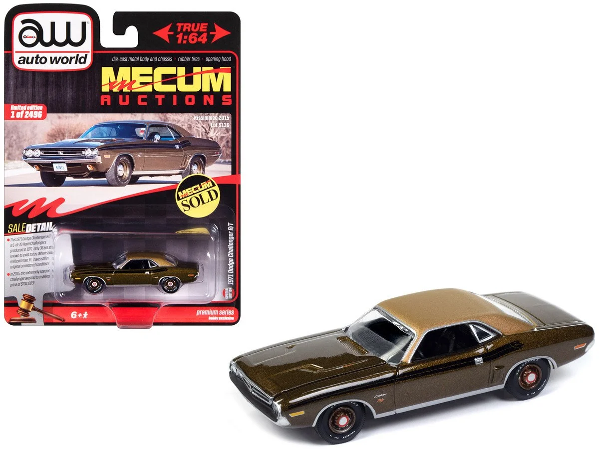 1971 Dodge Challenger R/T Dark Gold Metallic with Gold Vinyl Roof Limited Edition