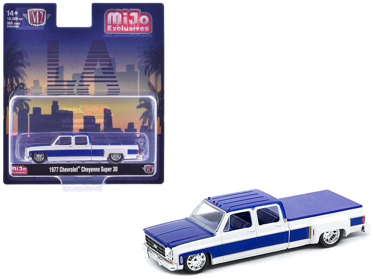 1977 Chevrolet Cheyenne Super 30 Pickup Truck White and Blue 
