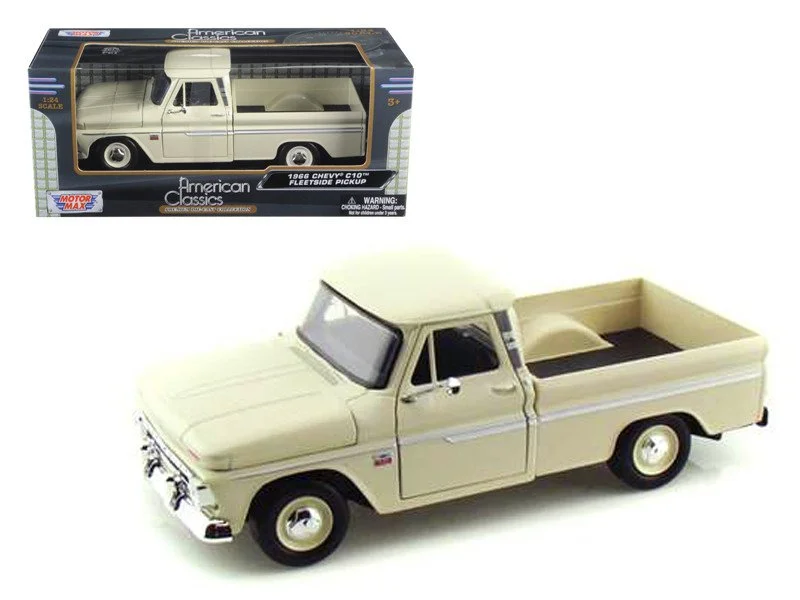 1966 Chevrolet C10 Fleetside Pickup Truck Cream 1/24