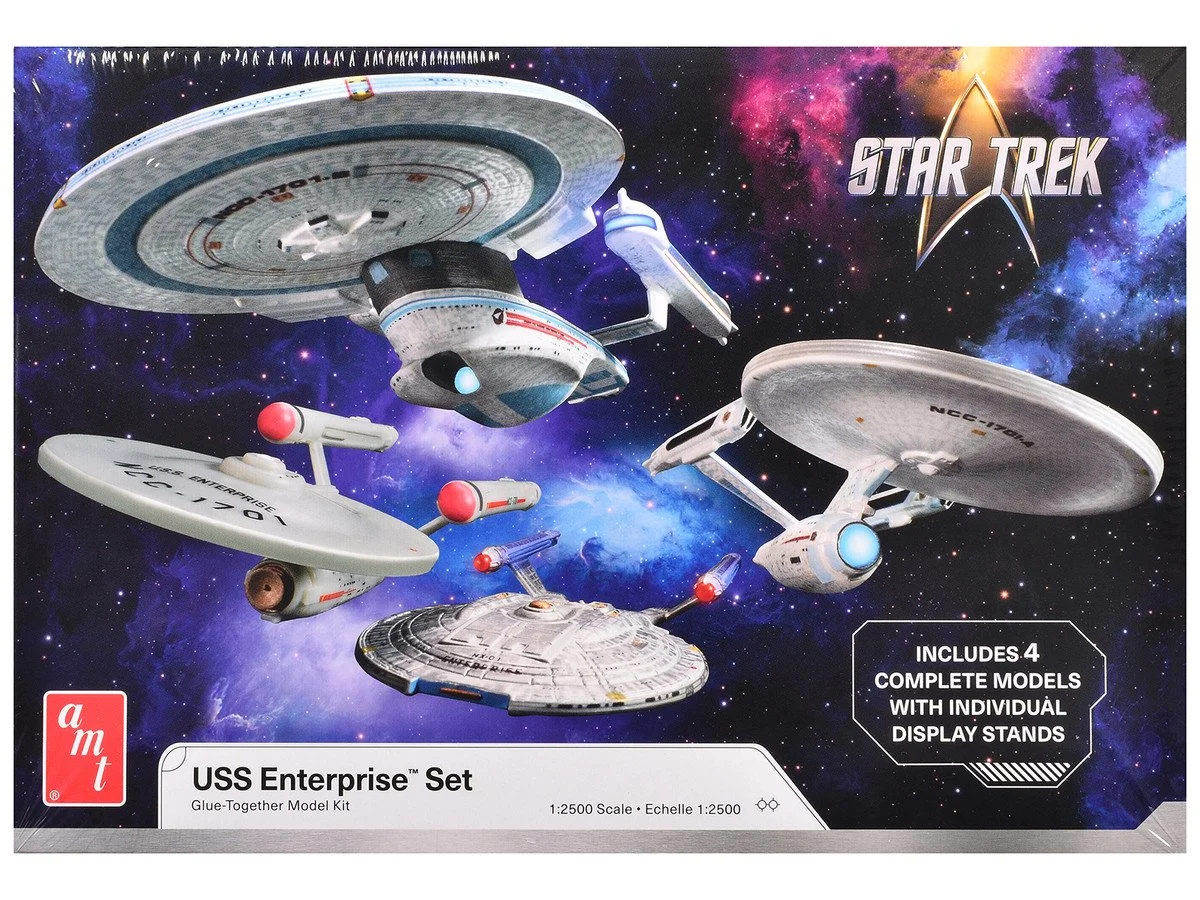Skill 2 Model Kit U.S.S. Enterprise Four Ship Set 