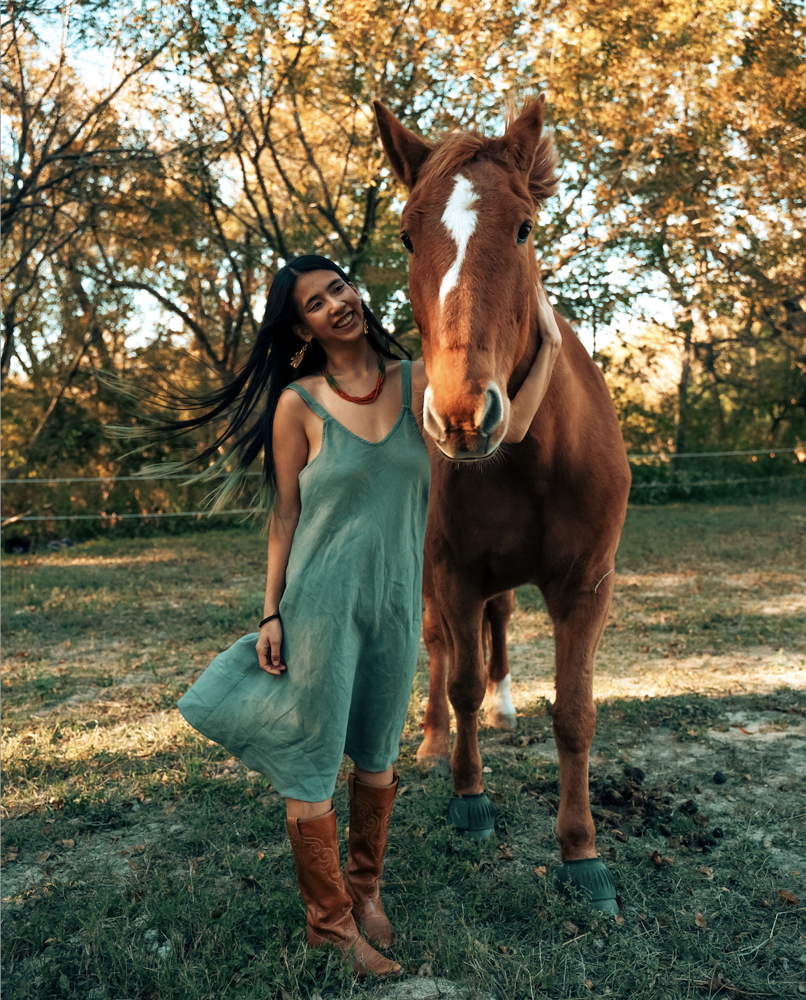 Alexia Leclercq with a horse