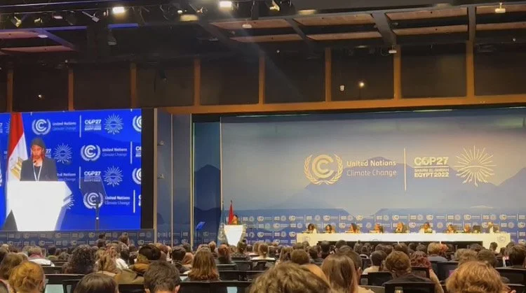 Alexia Leclercq speaking at COP27 in Egypt