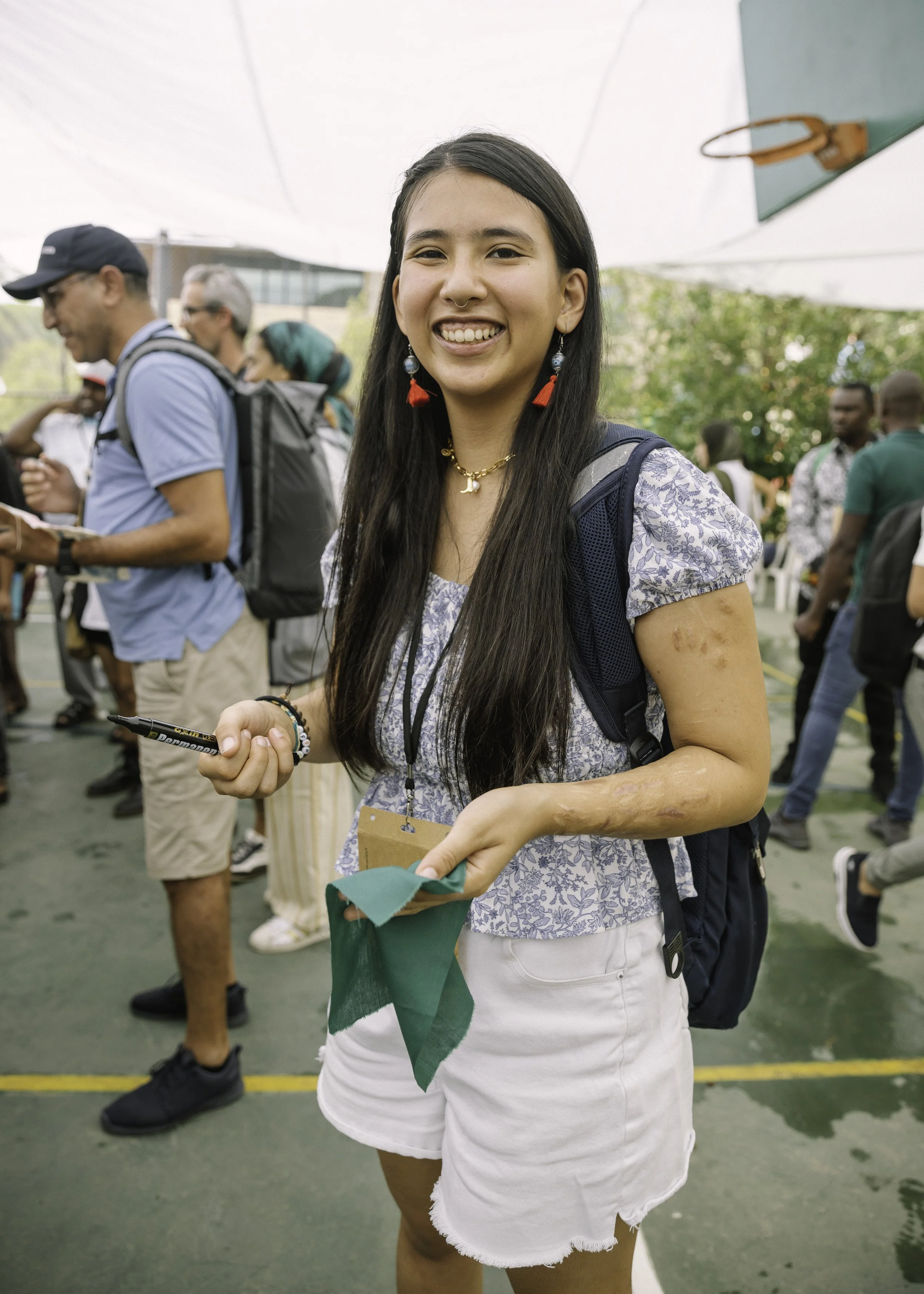 Alexia Leclercq speaking at the Greenpeace Climate Justice Camp