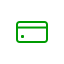 Green credit card icon with a chip.
